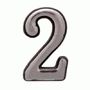 Цифра дверная Аллюр Большая пластик "2" хром