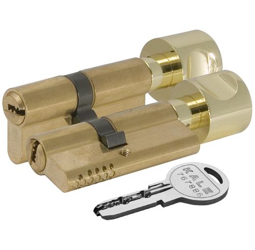 Цилиндровый механизм Kale kilit (Кале килит) с вертушкой 164 OBS SCE/90 (40+10+40) mm латунь 5 кл.