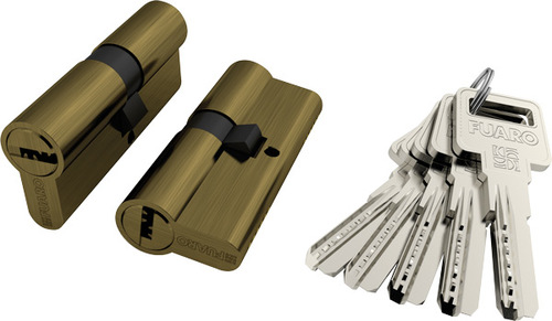 Цилиндровый механизм Fuaro (Фуаро) R600/70 mm (30+10+30) AB бронза 5 кл.