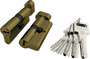 Цилиндровый механизм Fuaro (Фуаро) с вертушкой R602/60 mm (25+10+25) AB бронза 5 кл.