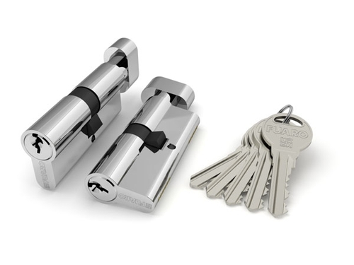 Цилиндровый механизм Fuaro (Фуаро) с вертушкой R302/70 mm (30+10+30) CP хром 5 кл.