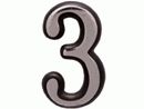 Цифра дверная Аллюр Большая пластик "3" хром