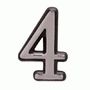 Цифра дверная Аллюр Большая пластик "4" хром