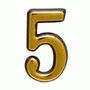 Цифра дверная Аллюр Большая пластик "5" золото
