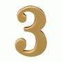 Цифра дверная Аллюр "3" на клеевой основе  золото
