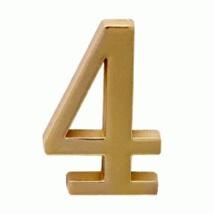 Цифра дверная Аллюр "4" на клеевой основе золото