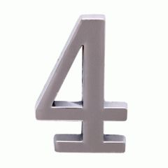 Цифра дверная Аллюр "4" на клеевой основе  хром