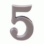 Цифра дверная Аллюр "5" на клеевой основе  хром