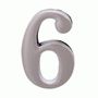 Цифра дверная Аллюр "6" на клеевой основе  хром