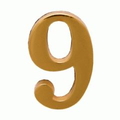 Цифра дверная Аллюр "9" на клеевой основе золото