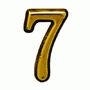 Цифра дверная Аллюр Большая пластик "7" золото